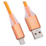 USB кабель Liberty Project для Apple 8 pin Змея LED TPE оранжевый (kastd)