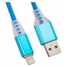 USB кабель Liberty Project для Apple 8 pin Змея LED TPE синий (kastd) в магазинах Ашан