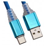USB кабель Liberty Project Type-C Змея LED TPE синий (kastd)