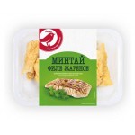Минтай АШАН Красная птица филе жареное, 200 г (kastd)