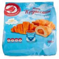 Мини-круассаны АШАН Красная птица с начинкой со вкусом вареной сгущенки, 200 г (kastd) в магазинах Ашан