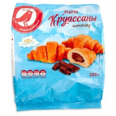 Мини-круассаны АШАН Красная птица с начинкой со вкусом шоколада, 200 г (kastd) в магазинах Ашан