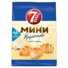 Мини-круассаны 7Days с ванильной начинкой, 105 г (kastd) в магазинах Ашан