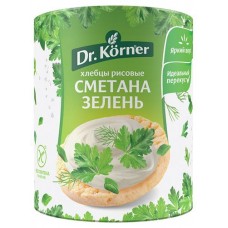 Хлебцы Dr. Korner хрустящие Рисовые со сметаной и зеленью, 80 г (kastd) в магазинах Ашан