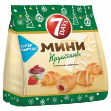 Мини-круассаны 7Days с клубнчной начинкой, 300 г (kastd) в магазинах Ашан