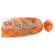 Батон пшеничный Хлебозавод Ė22 нарезной, 500 г (kastd) в магазинах Ашан