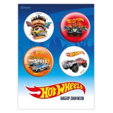 Значки Hot Wheels закатные, 4 шт (kastd) в магазинах Ашан