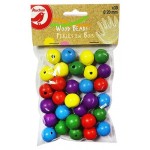 Бусины деревянные АШАН Красная птица разноцветные, 20 мм (kastd)