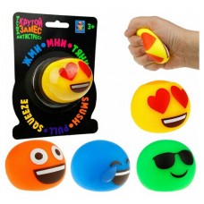 Игрушка-жмяка 1TOY Крутой замес Смайлик, 6 см (kastd) в магазинах Ашан
