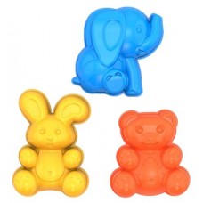 Набор формочек для песка НОРДПЛАСТ зайка медведь слоник, 3 шт (kastd) в магазинах Ашан