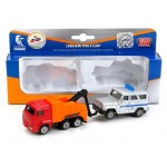 Машина металлическая Технопарк Камаз эвакуатор 7,5 см+ УАЗ хантер 7,5 см (kastd)