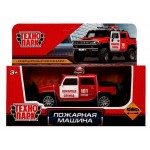 Машина металлическая Технопарк Внедорожник пожарная машина инерция, 11 см (kastd)