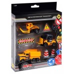 Набор металлических машинок AUTODRIVE с дорожными знаками, 3 шт (kastd)