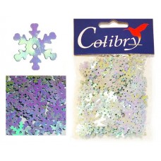 Пайетки Colibry фигурные снежинки 15х15 мм, 10 г (kastd) в магазинах Ашан