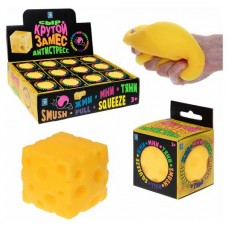 Игрушка-жмяка 1TOY Крутой замес Сырный кубик, 6 см (kastd) в магазинах Ашан