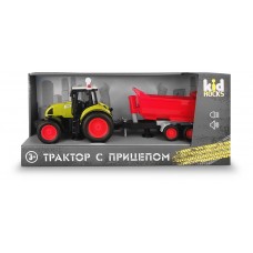 Игрушка Kid Rocks Трактор с прицепом, 1:16 (kastd) в магазинах Ашан