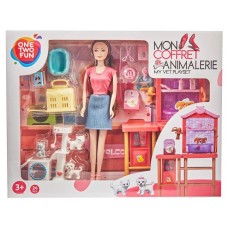 Набор игровой ONE TWO FUN Кукла с питомцами (kastd) в магазинах Ашан