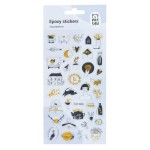 Наклейки гелевые Meshu Black&White 10х22см фольга, 36 наклеек (kastd)