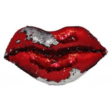 Декоративная подушка Губы с двусторонними пайетками, 42х26 см (kastd) в магазинах Ашан
