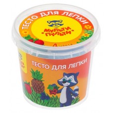 Тесто для лепки Мульти-пульти Енот На Каникулах, 4 цвета (kastd) в магазинах Ашан