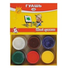 Гуашь Гамма Юный Художник, 6 цветов (kastd) в магазинах Ашан