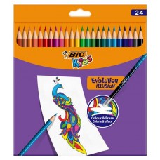 Карандаши цветные BIC Kids Illusion, 24 шт (kastd) в магазинах Ашан