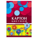 Картон цветной Hatber Лакированный А4 10 л, 10 цветов (kastd)