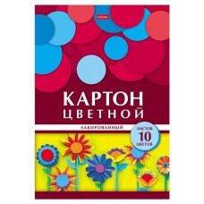 Картон цветной Hatber Лакированный А4 10 л, 10 цветов (kastd) в магазинах Ашан