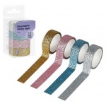 Набор клейких декоративных лент Meshu Glitter, 4 шт (kastd)