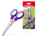 Ножницы ErichKrause Junior Protect с пластиковым чехлом и именным стикером 13 см, 1 шт (kastd)