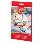 Карандаши цветные пластиковые ErichKrause ArtBerry шестигранные стираемые с ластиком 3 мм, 18 цветов (kastd)