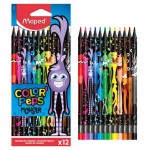 Карандаши цветные Maped Монстры декорированные пластиковые, 12 цветов (kastd)