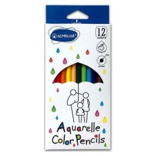 Набор акварельных цветных карандашей ACMELIAE, 12 цветов + кисточка (kastd) в магазинах Ашан