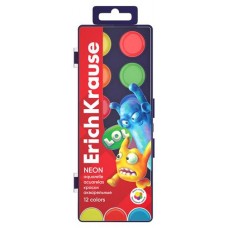 Краски акварельные ErichKrause Jolly Friends Neon, 12 цветов (kastd) в магазинах Ашан