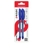 Ручки шариковые Penac Stick Ball Crystal с масляными чернилами синие, 2 шт (kastd)
