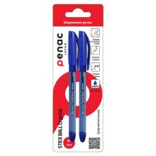 Ручки шариковые Penac Stick Ball Crystal с масляными чернилами синие, 2 шт (kastd) в магазинах Ашан