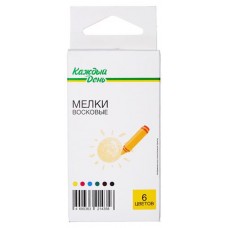 Мелки восковые Каждый день, 6 цветов (kastd) в магазинах Ашан