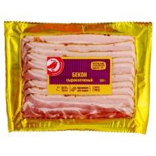 Бекон АШАН Красная птица из свинины в нарезке, 200 г (kastd) в магазинах Ашан