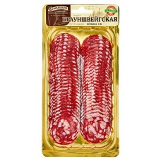 Колбаса Брауншвейгская сырокопченая Егорьевская КГФ, полусухая, нарезка, 100 г (kastd) в магазинах Ашан