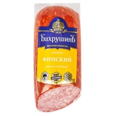 Сервелат варено-копченый Бахрушинъ Финский, 300 г (kastd) в магазинах Ашан