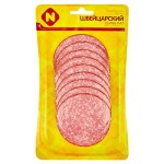 Колбаса варено-копченая Останкино Сервелат Швейцарский нарезка, 100 г (kastd)