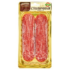Колбаса Столичная сырокопчёная Егорьевская КГФ, нарезка, 100 г (kastd) в магазинах Ашан