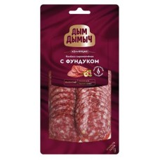 Колбаса сырокопченая Дым Дымыч с фундуком нарезка, 70 г (kastd) в магазинах Ашан