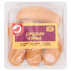 Сардельки АШАН Красная птица свиные, 460 г (kastd) в магазинах Ашан