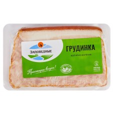 Грудинка копчено-вареная Заповедные продукты свинина нежная, 300 г (kastd) в магазинах Ашан