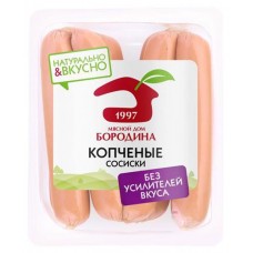 Сосиски МД Бородина Копченые, 470 г (kastd) в магазинах Ашан