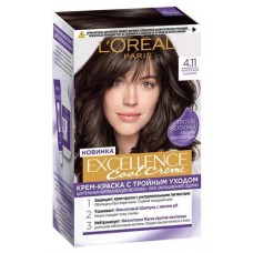 Крем-краска для волос LOréal Paris Excellence Cool Crème Ультрапепельный каштановый тон 4.11, 192 мл (kastd) в магазинах Ашан