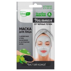 Маска для лица Натуралист Домашние маски угольная от черных точек, 2*12 мл (kastd) в магазинах Ашан