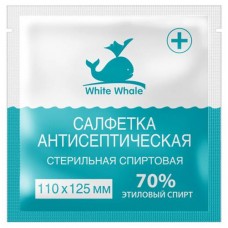 Салфетка антисептическая White Whale спиртовая 11х12,5 см, 1 шт (kastd) в магазинах Ашан