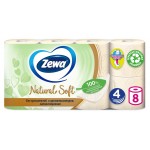 Бумага туалетная Zewa Natural Soft, 4 слоя,  8 рулона (kastd)